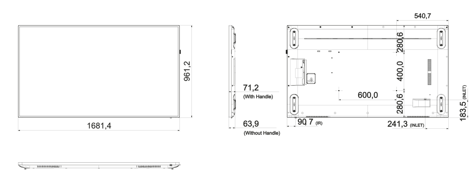 LCD Display Samsung QM75F AVMS