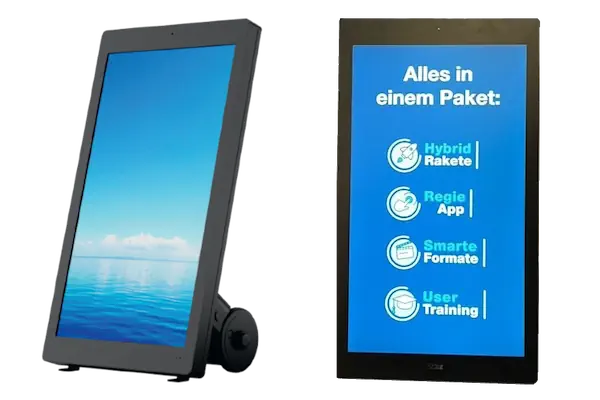 Kundenstopper 43 Touch Stele mit Mediaplayer