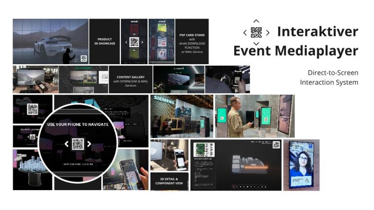 Interaktiver Event Mediaplayer Bildcollage