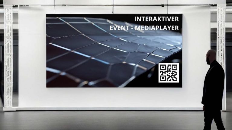 Interaktiver Event Mediaplayer an der Messewand