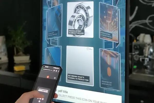 Interaktiver digitaler Kartenständer für Messen und Schaufenster